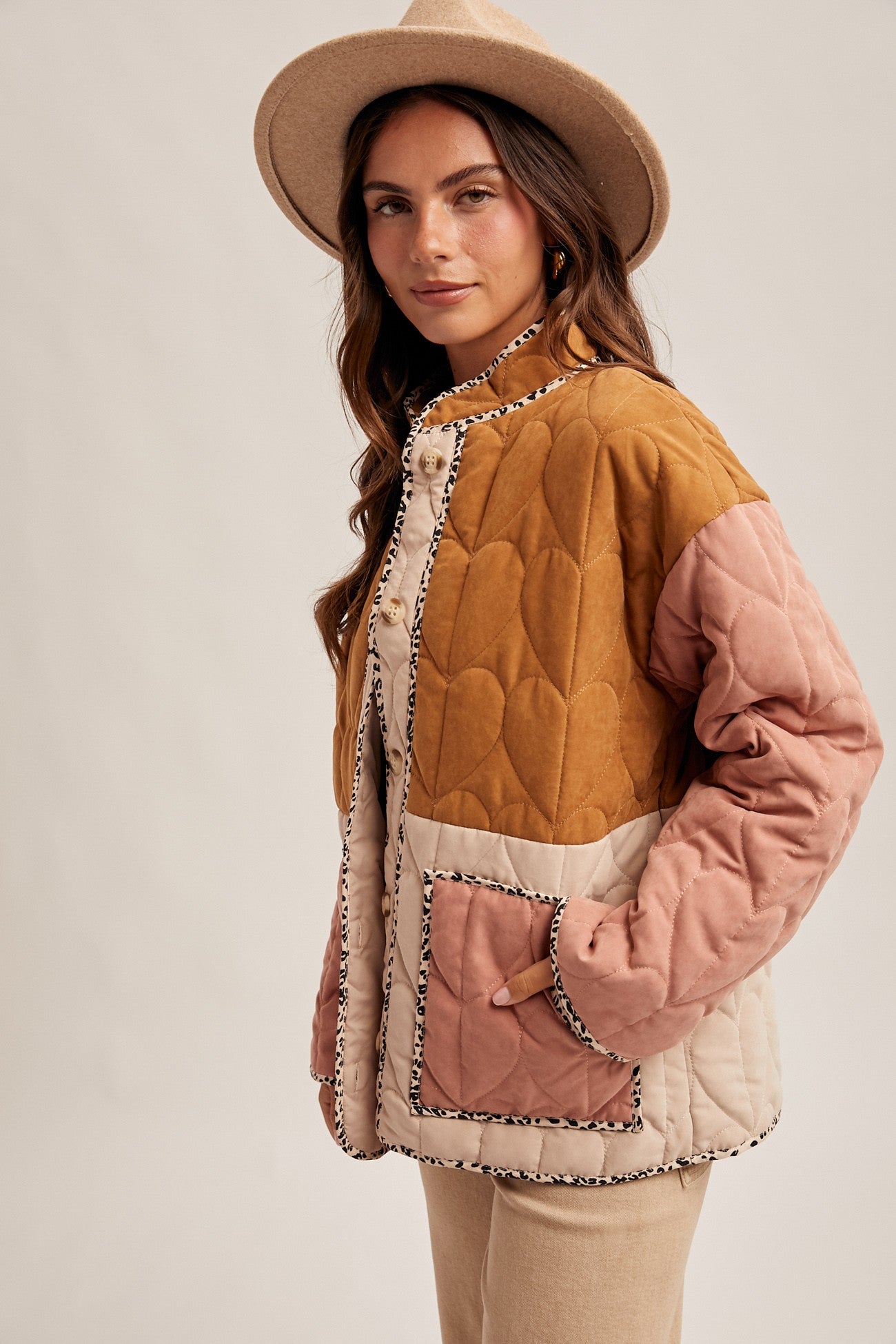 Color Block Quilted Jacket