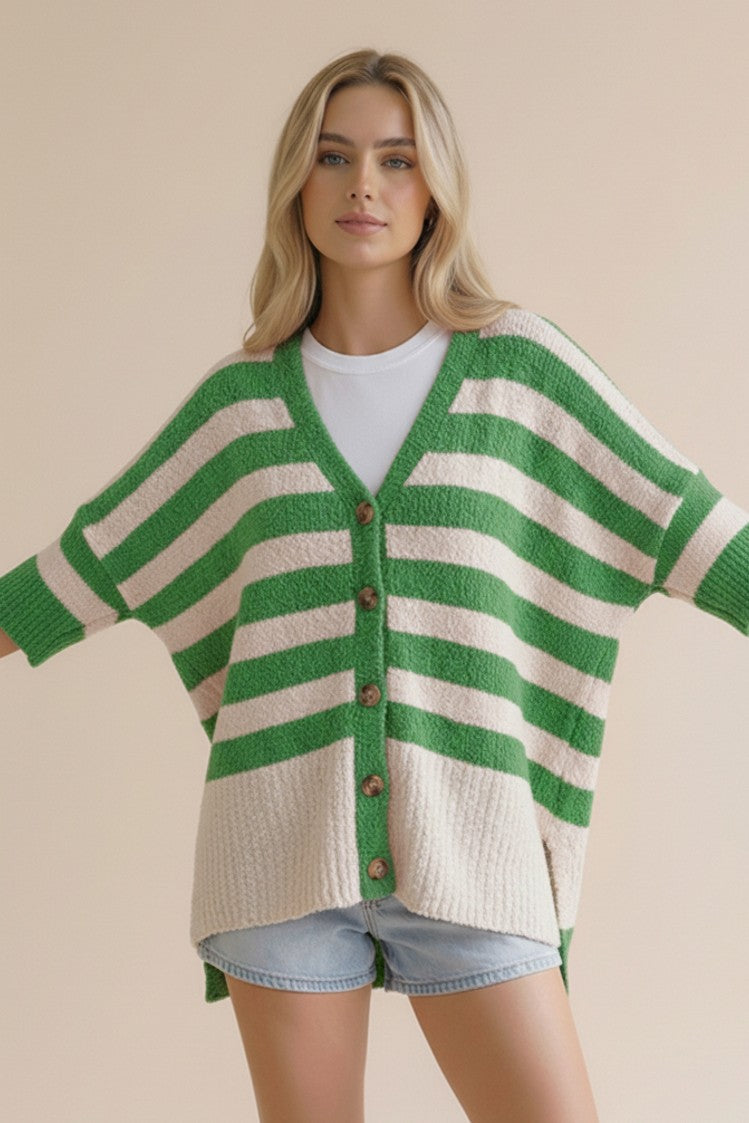 Popcorn Striped Cardigan