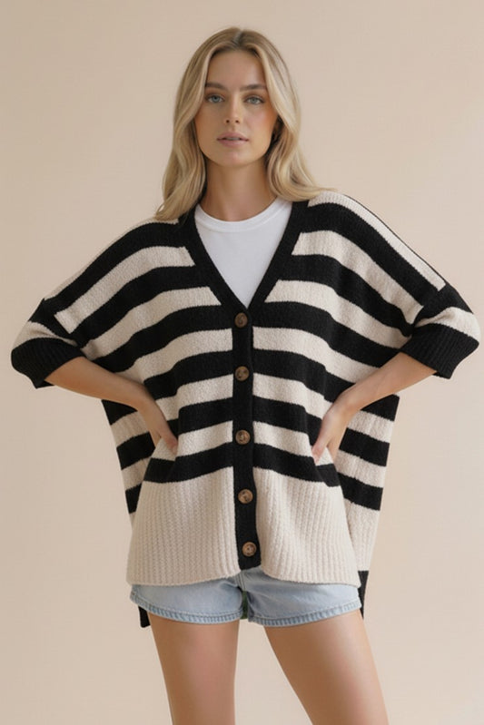 Popcorn Striped Cardigan