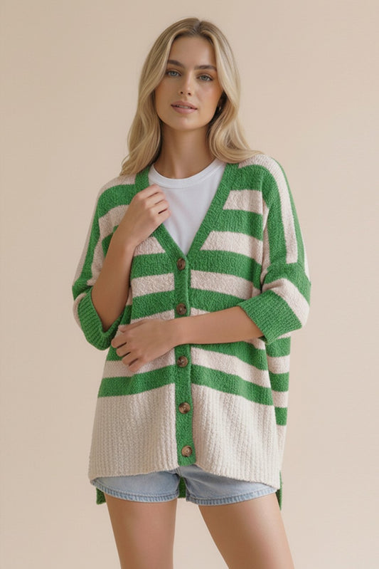 Popcorn Striped Cardigan