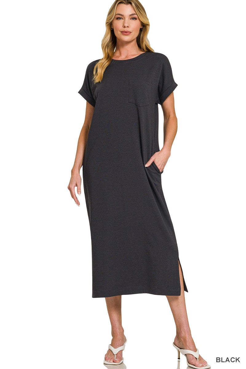 Short Sleeve Midi Dress
