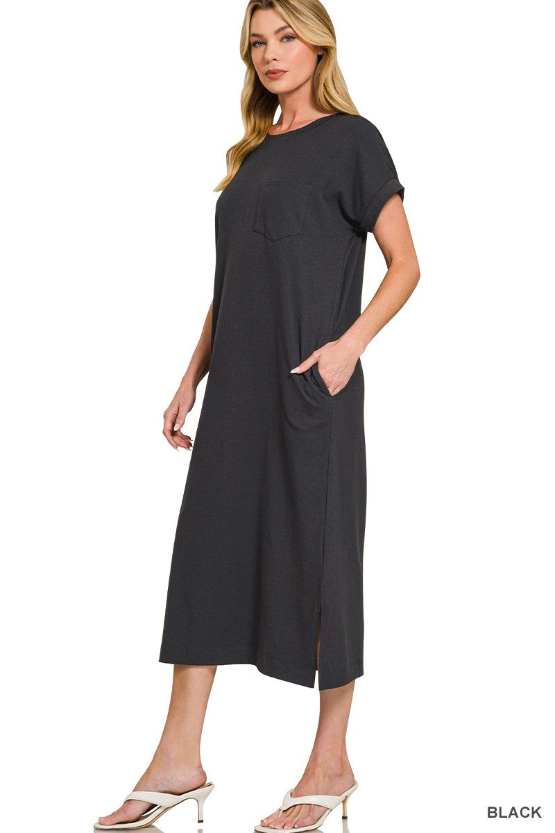 Short Sleeve Midi Dress