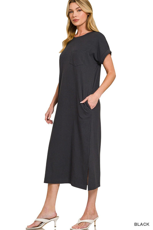 Short Sleeve Midi Dress