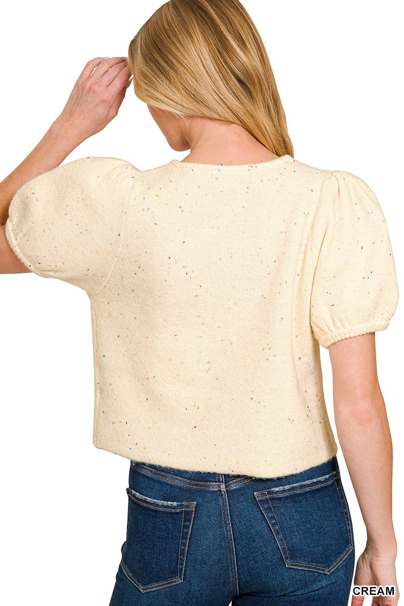 Puff Sleeve Cardigan Sweater