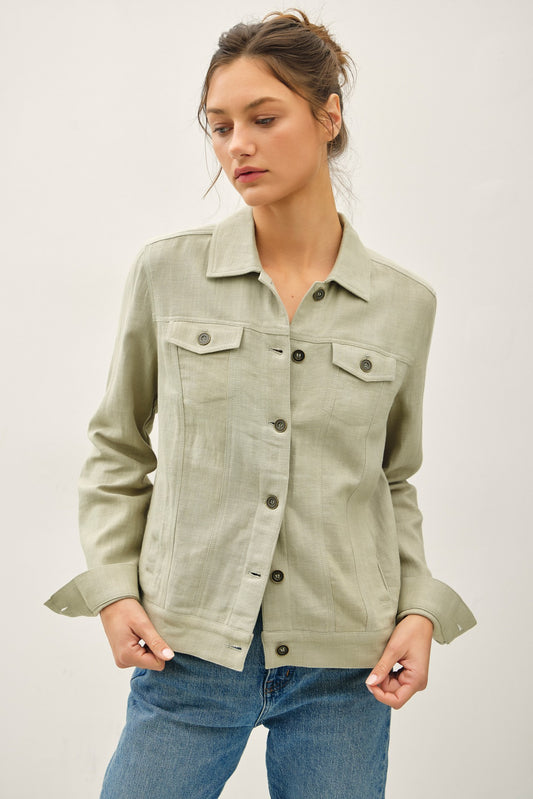 Linen Buttoned Jacket