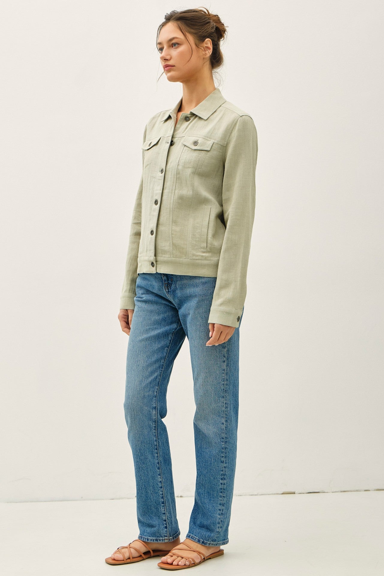 Linen Buttoned Jacket