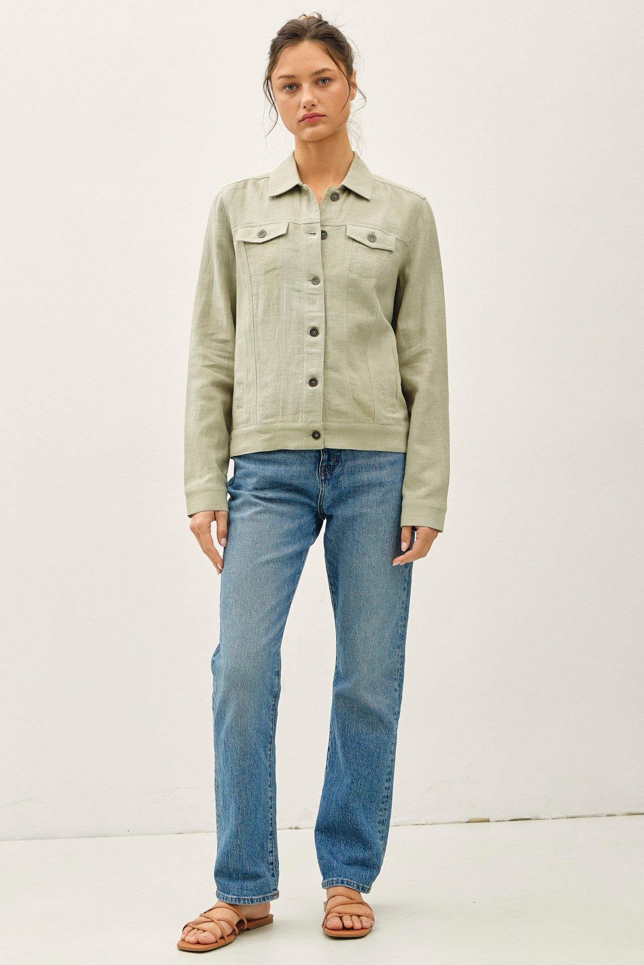 Linen Buttoned Jacket