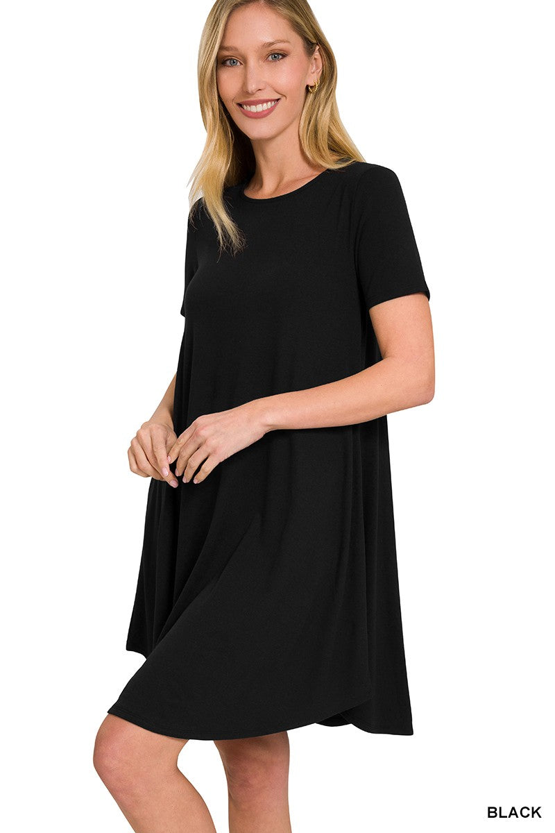 Short Sleeve A-Line Dress