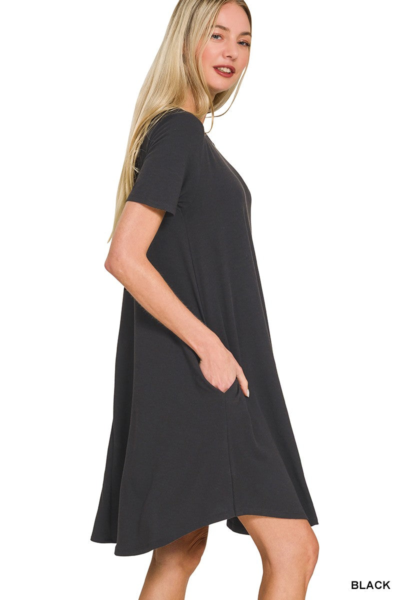 Short Sleeve A-Line Dress