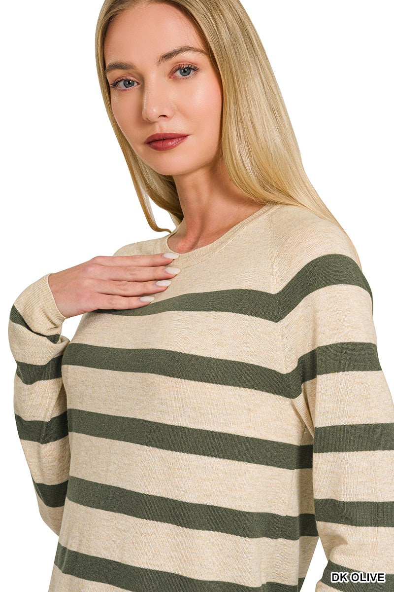 Striped Round Neck Sweater