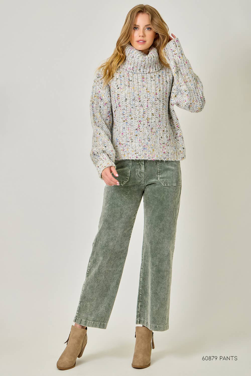 Turtleneck Mixed Yarn Sweater