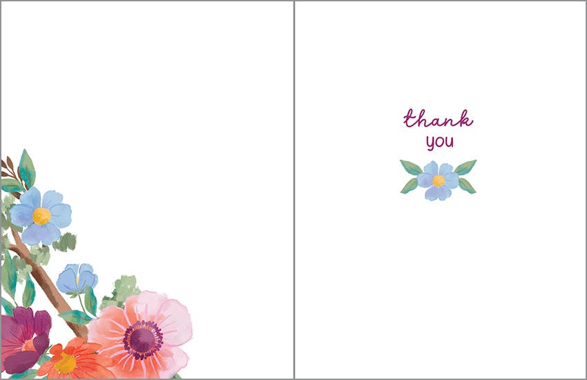 Thank You Greeting Card - Bird/Flower Branch