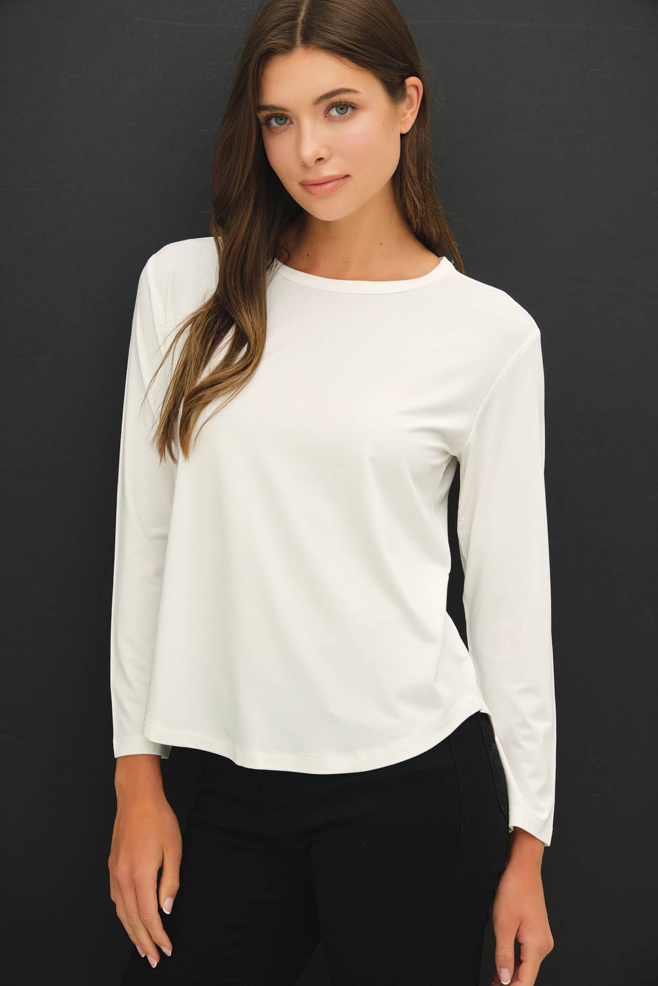 Bamboo Long Sleeve Tee | Off- White