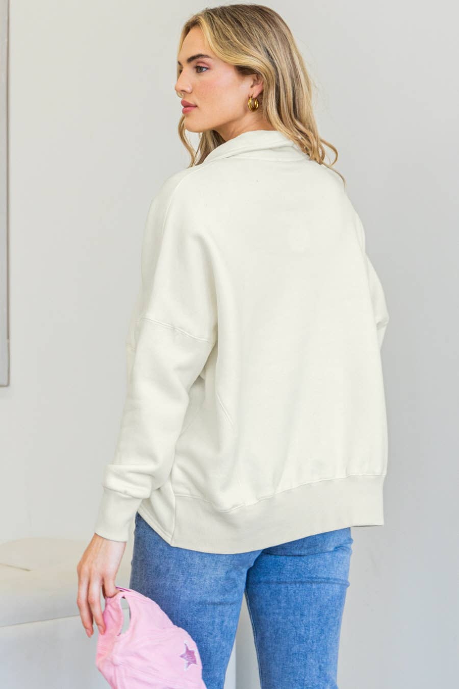 Plus Exclusive | Washed High Neck Sweatshirt