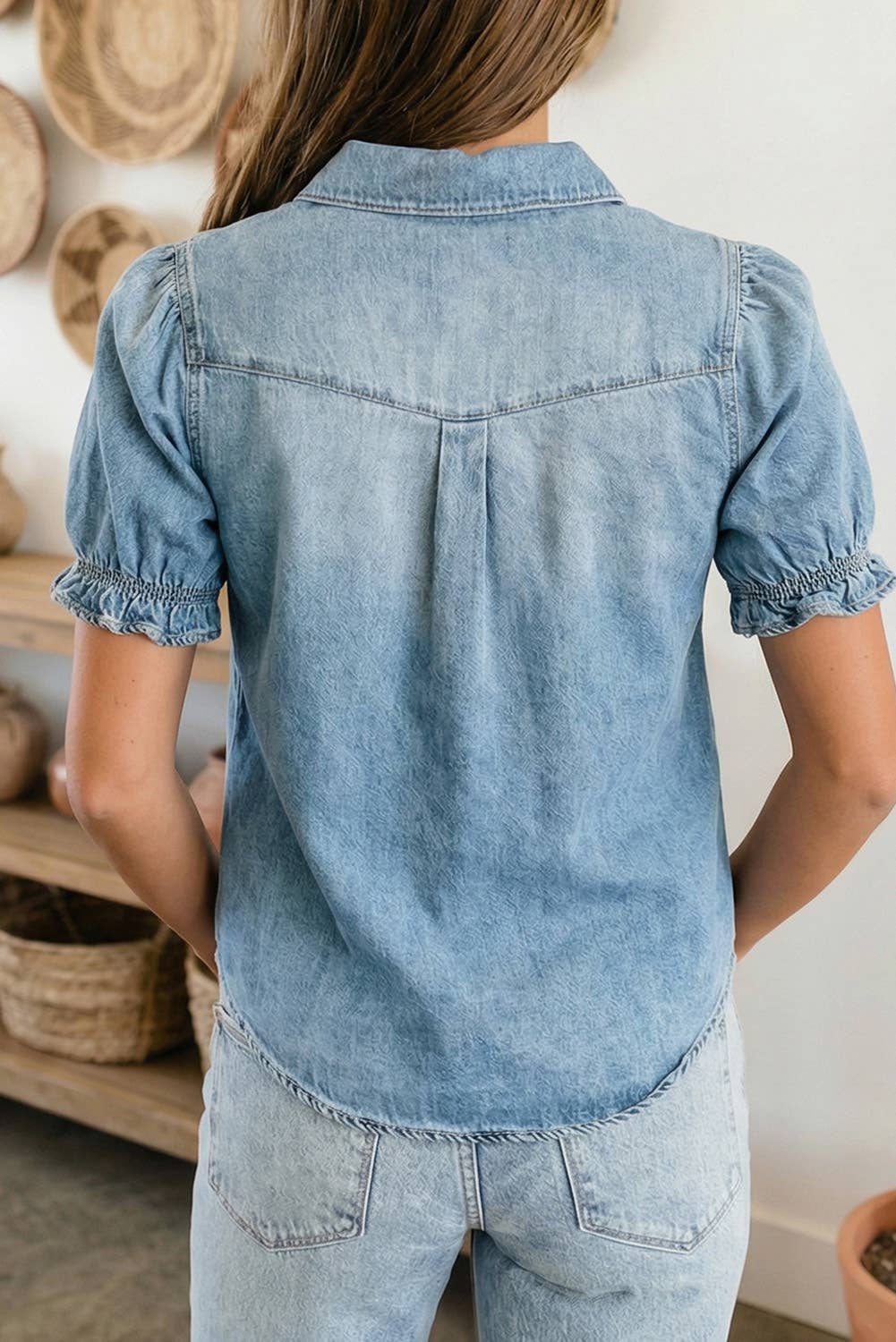 Short Sleeve Denim Shirt