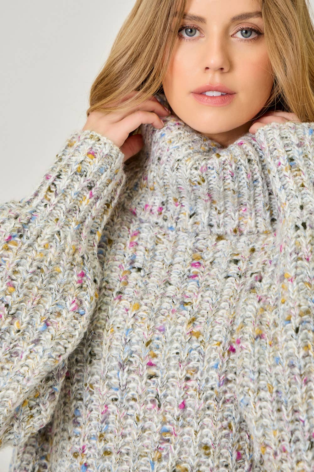 Turtleneck Mixed Yarn Sweater