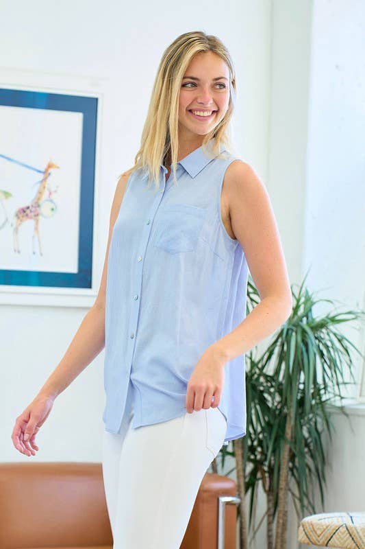 Sleeveless Button Down Tank