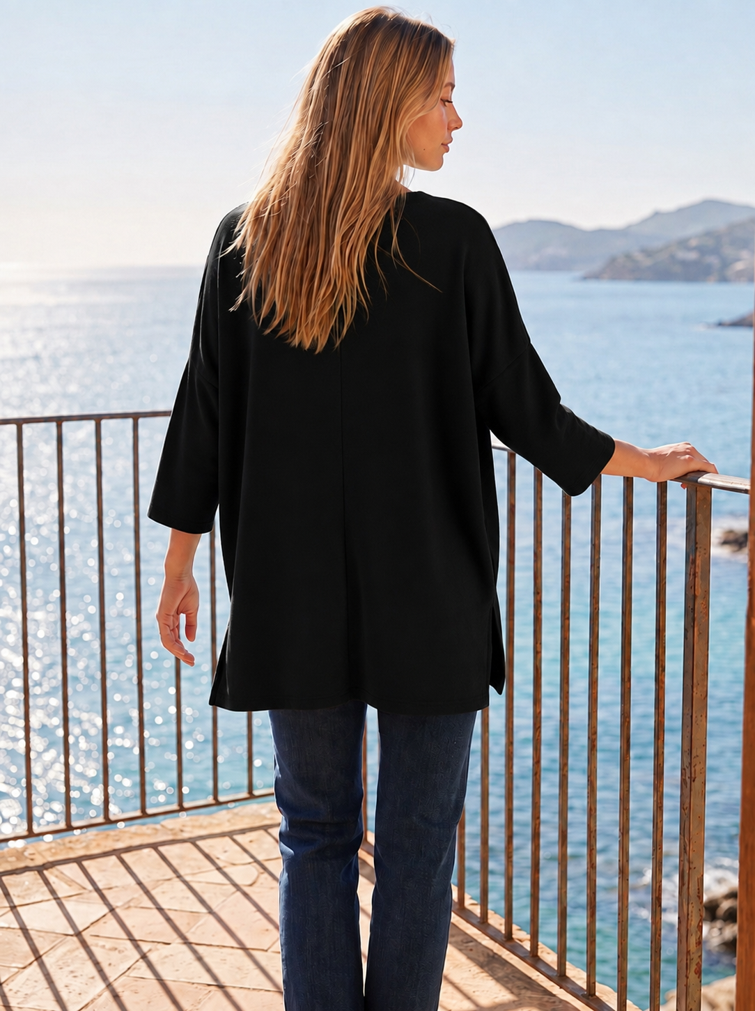 Double Pocket Front Cashmere Hacci Tunic