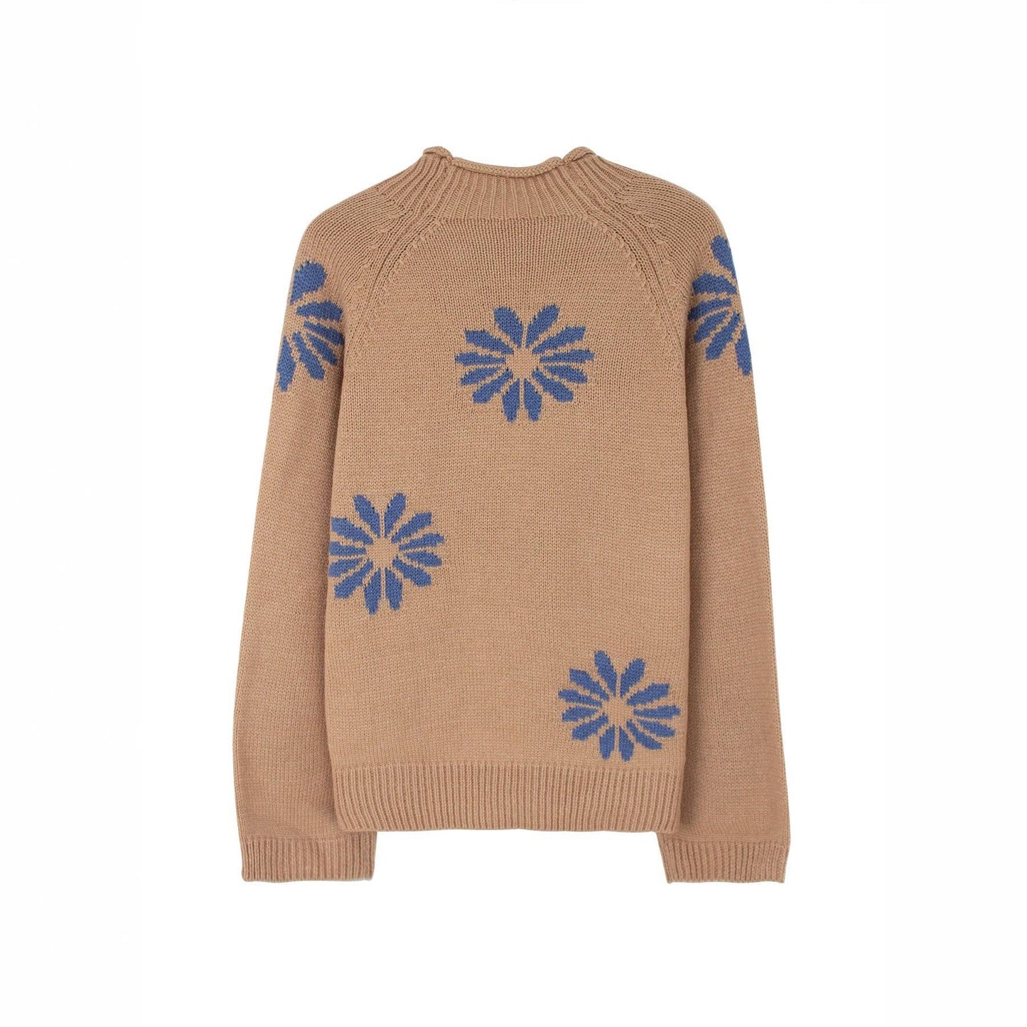 Khaki Floral Knit Sweater