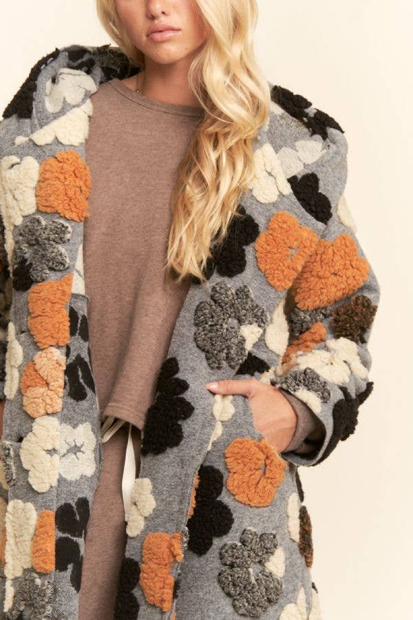 Chunky Flower Embroidered Coat