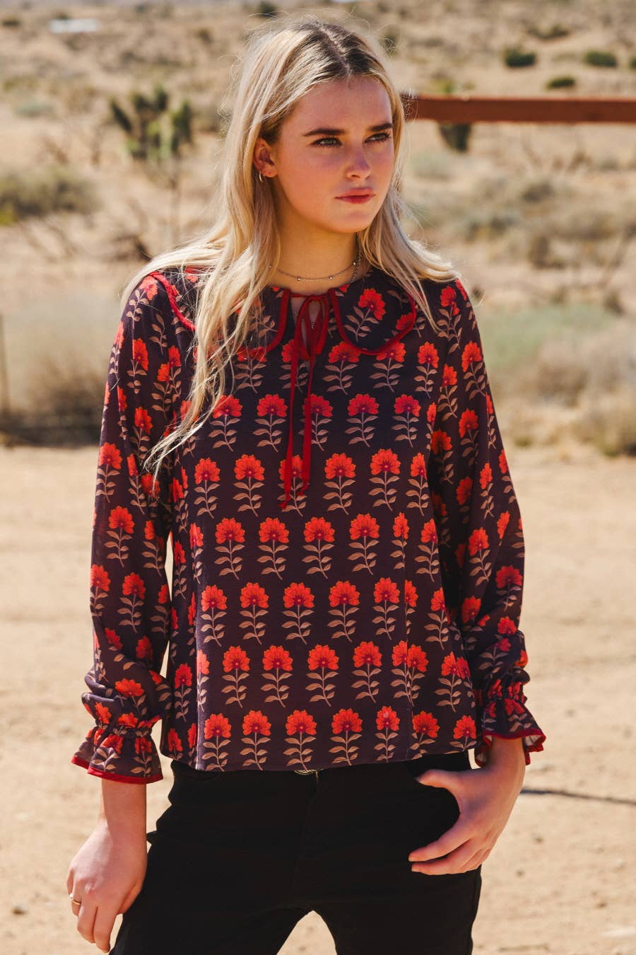 Floral Jacquard Blouse