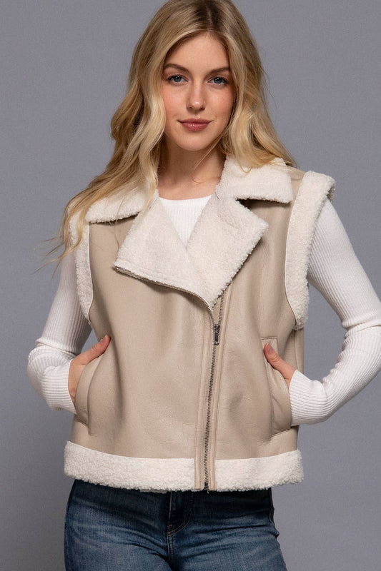 Sherpa Lined Vest | Sand Taupe