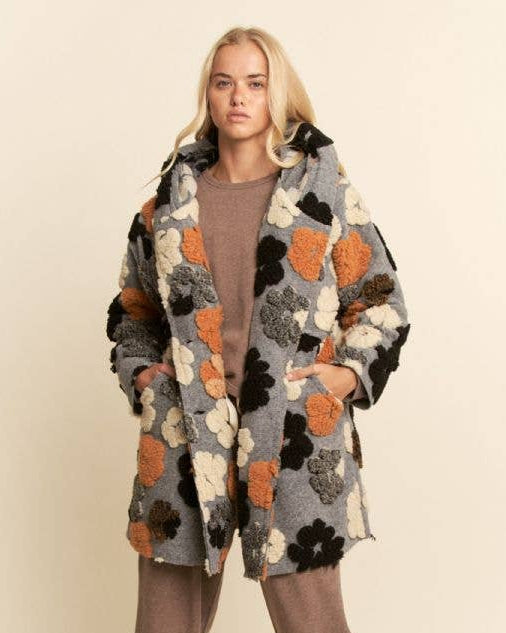 Chunky Flower Embroidered Coat