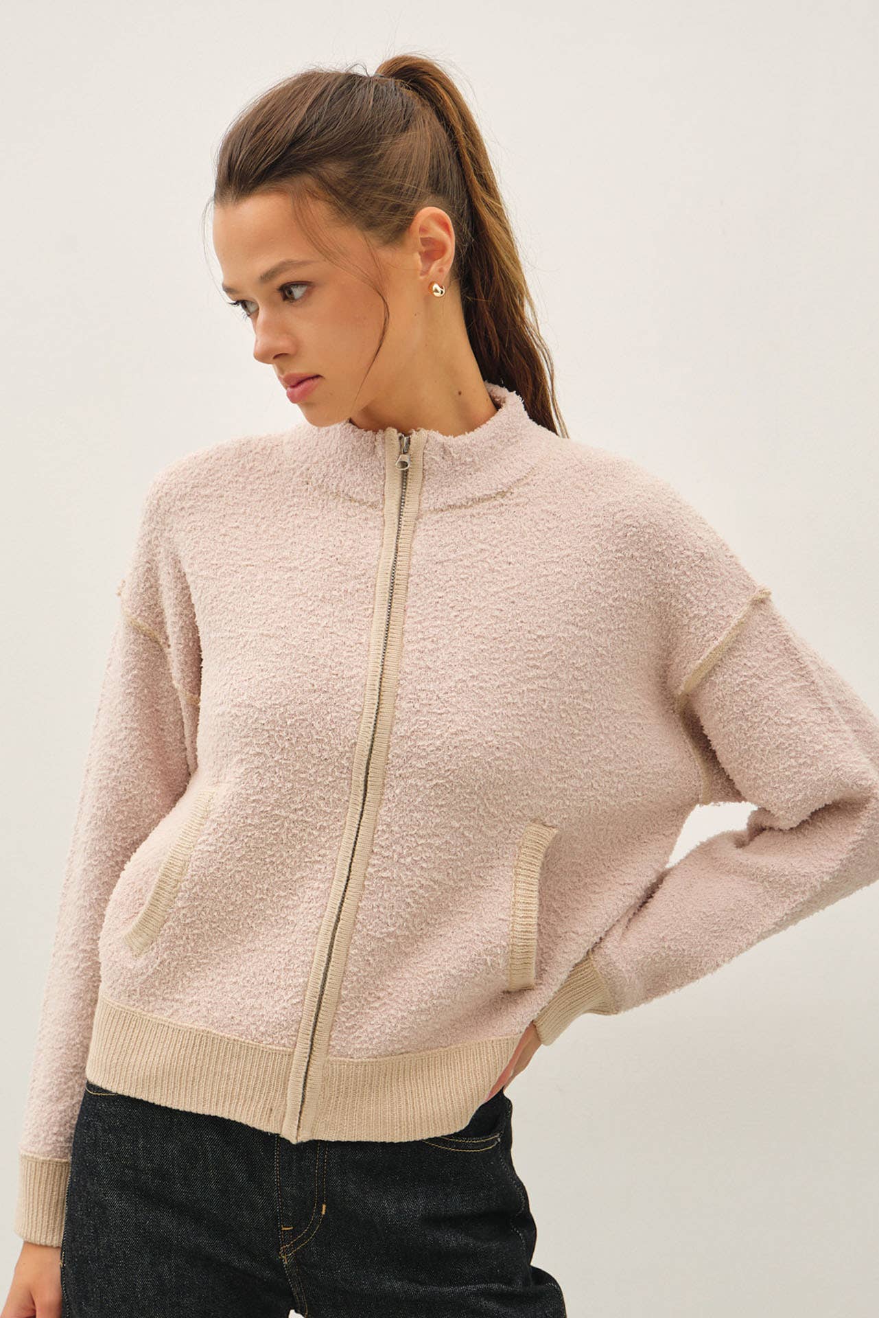 Soft Fluffy Zip Up Cardigan