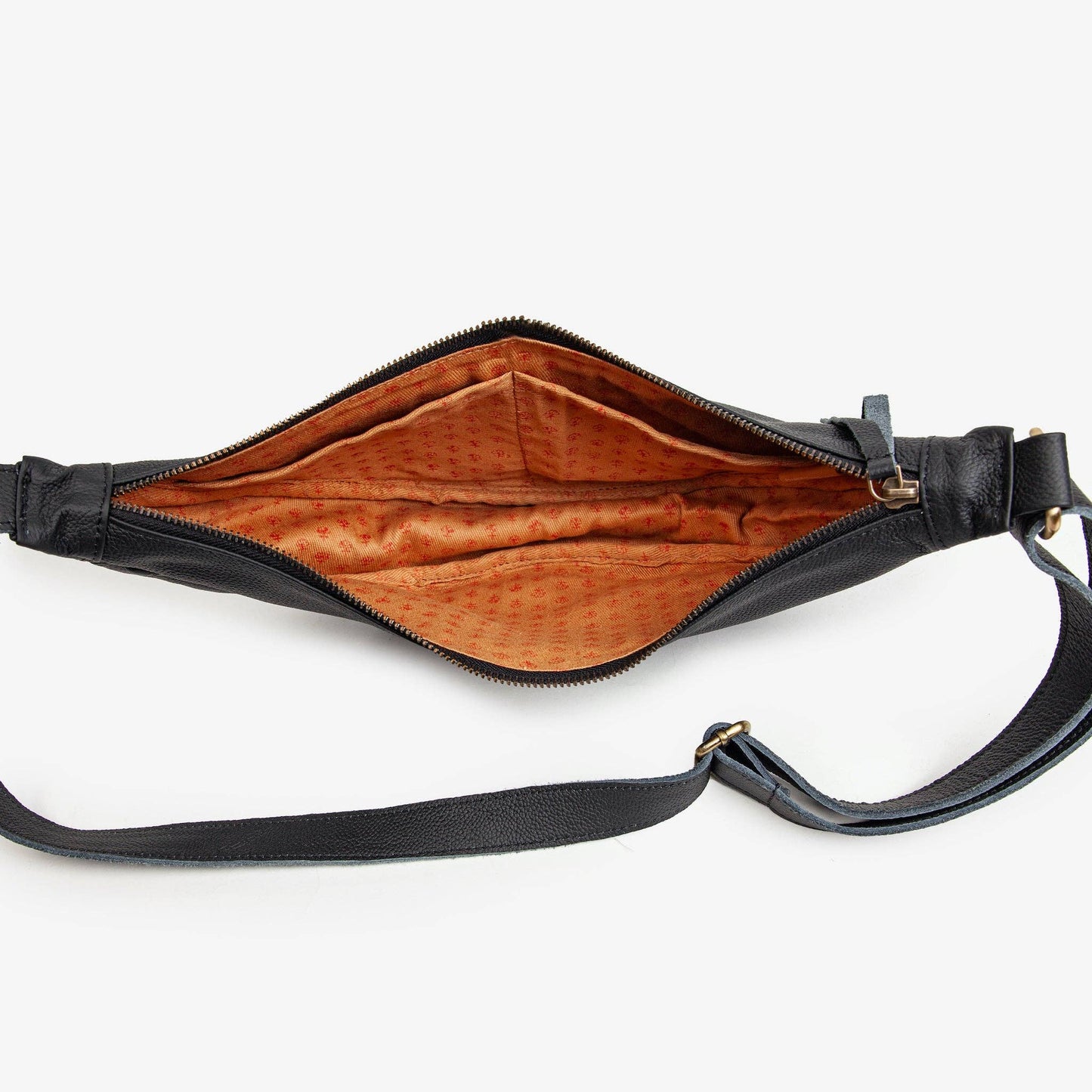 Leather Moon Sling Bag | Black