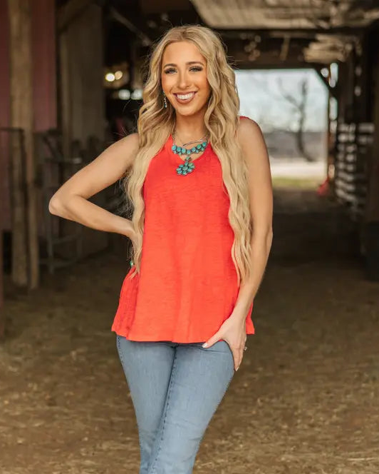 Basic V-Neck Cotton Tank Top