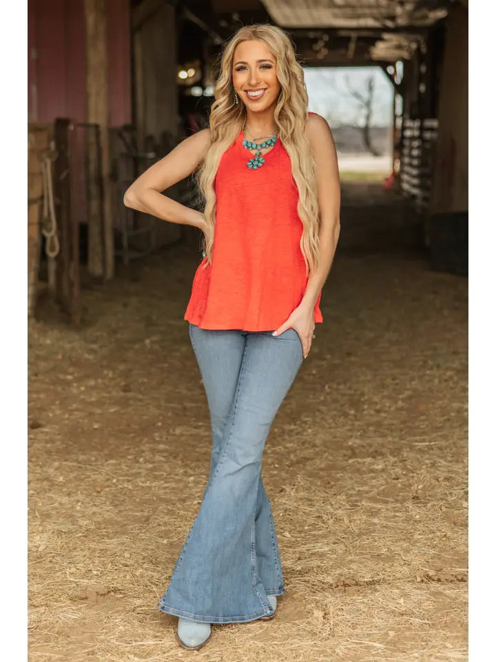 Basic V-Neck Cotton Tank Top
