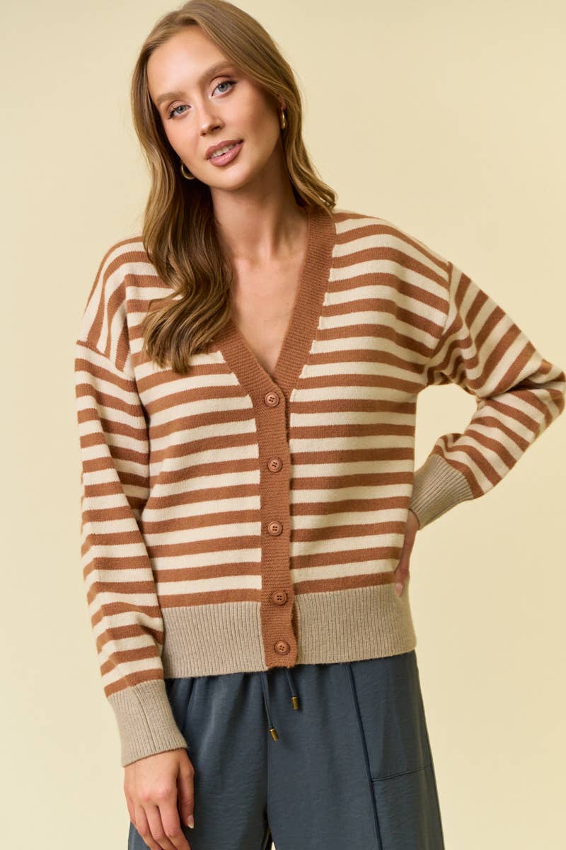 Button down Stripe Cardigan