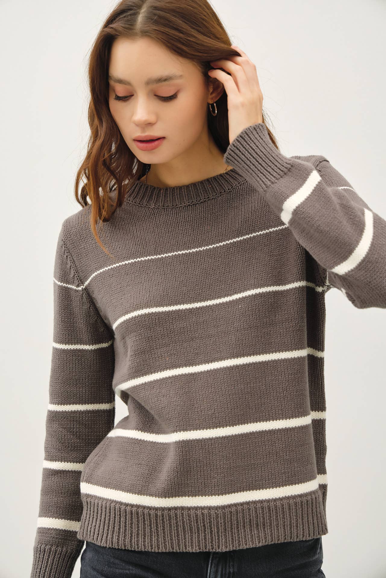 Gradient Width Striped Sweater