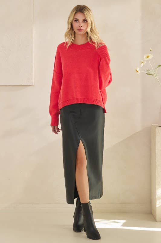 Reverse Stitch Sweater Top