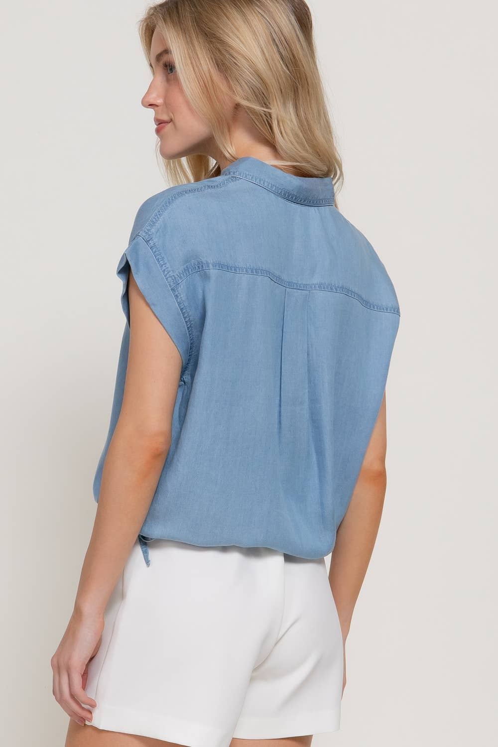 Short Sleeve Denim Top