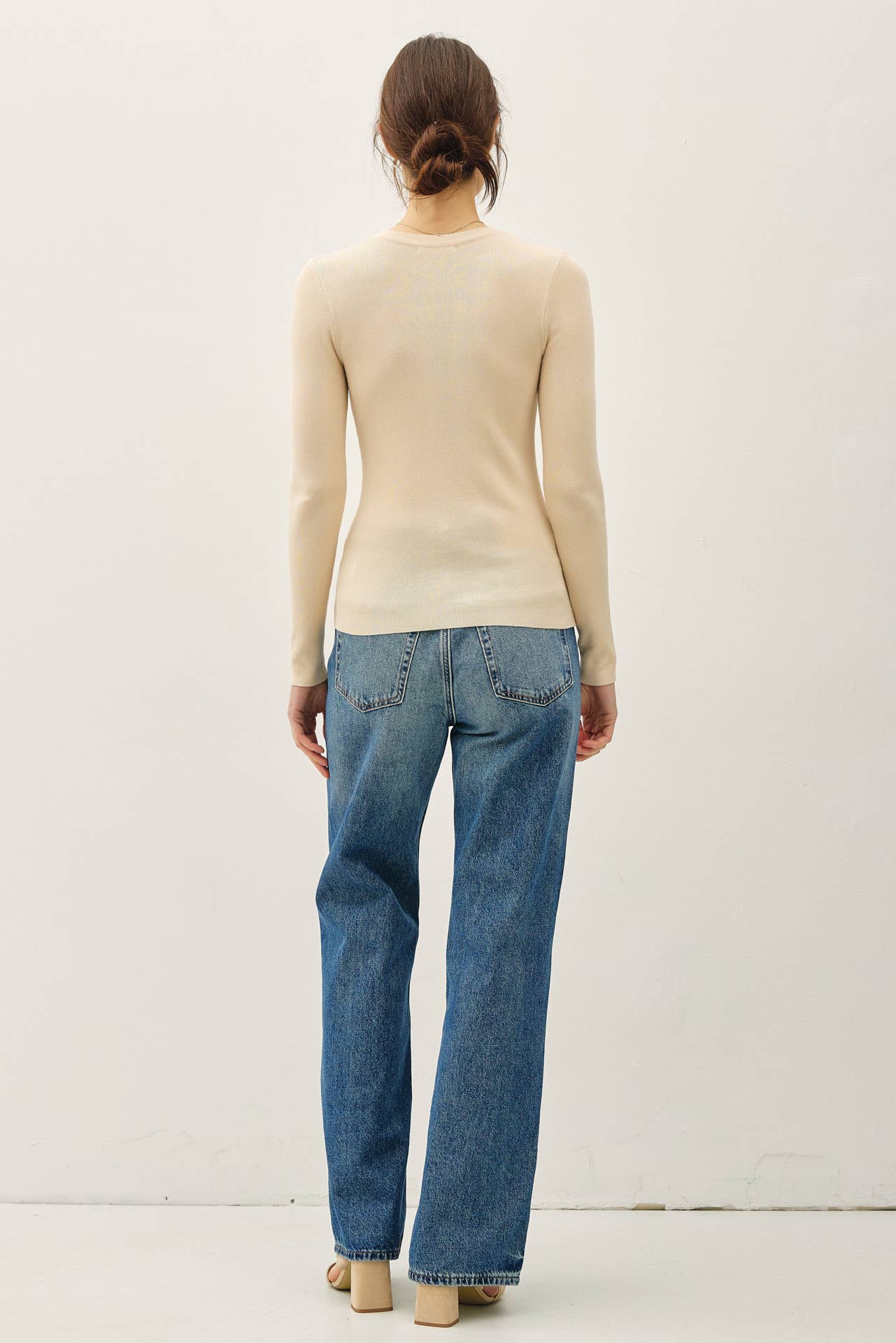 Solid Rib Knit Pullover