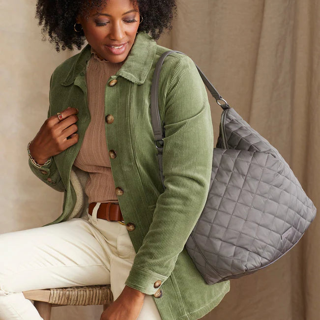 Oversized Hobo Shoulder Bag  |  Shadow Gray