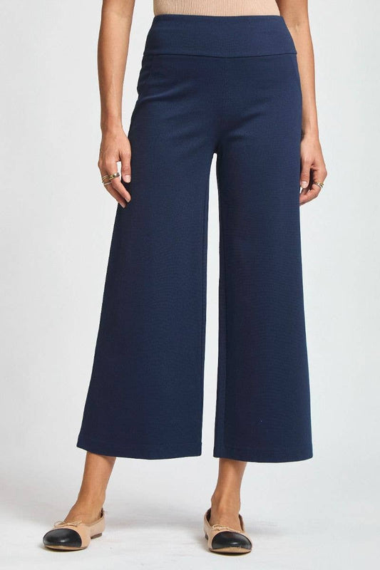 High Waisted Magic Wide Crop Pants | Navy