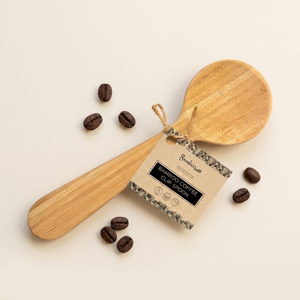 Bamboo Coffee Scoop with Bag Clip