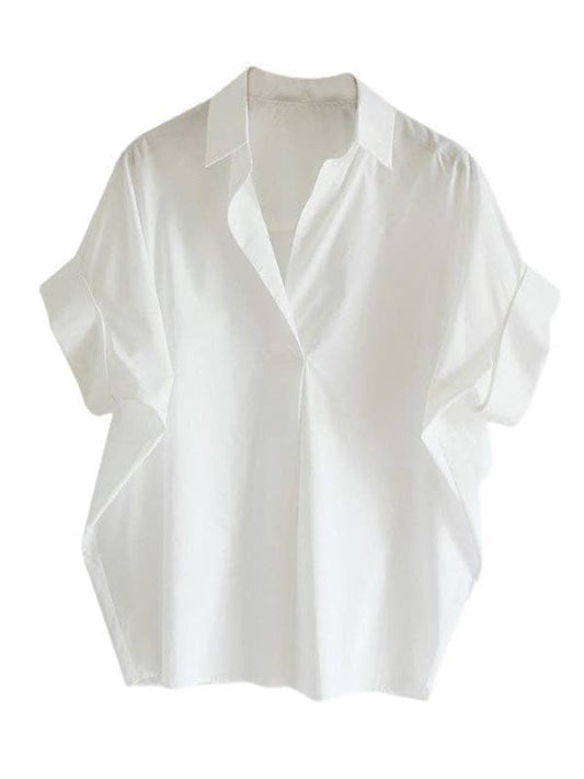 Lapel Collar Pullover Blouse
