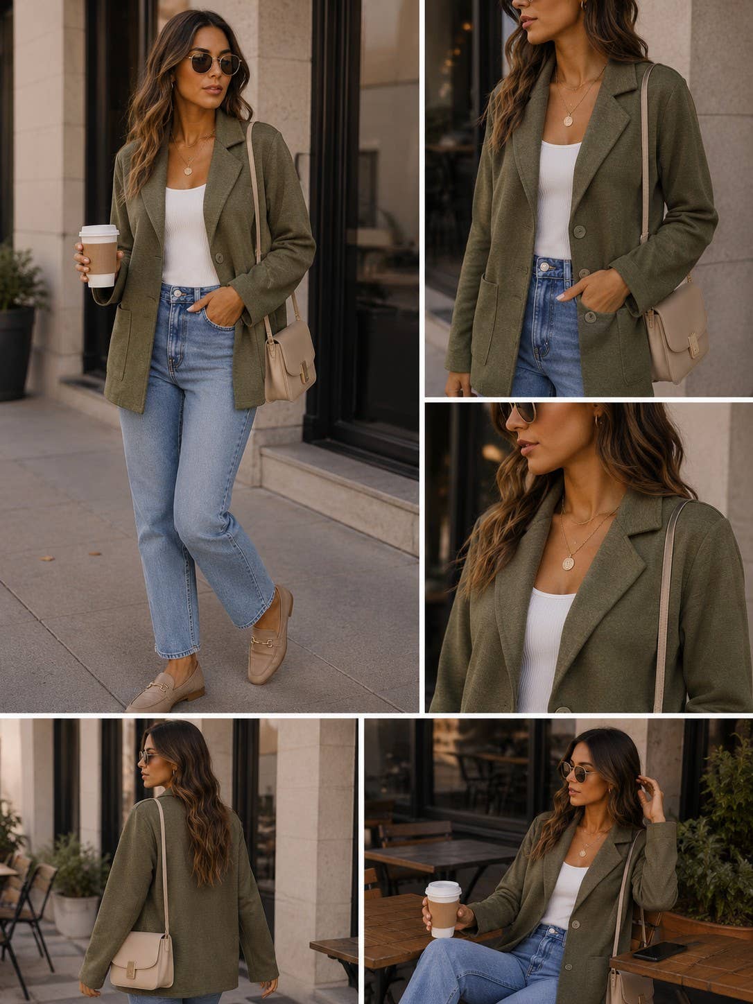 Knit Blazer | Olive