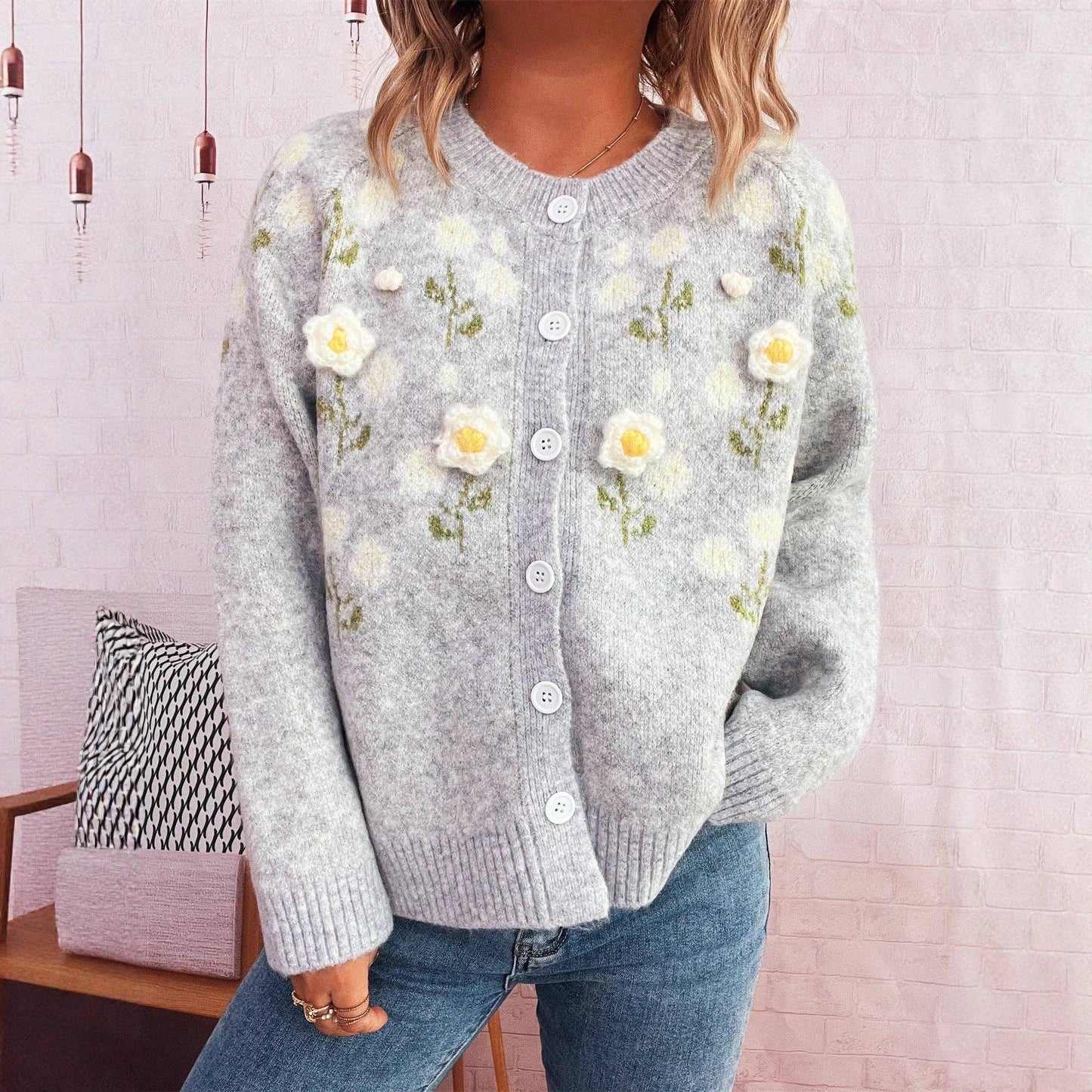 Floral Embroidered Cardigan