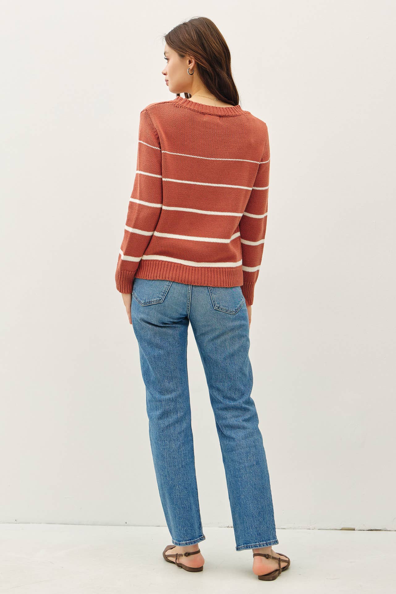 Gradient Width Striped Sweater