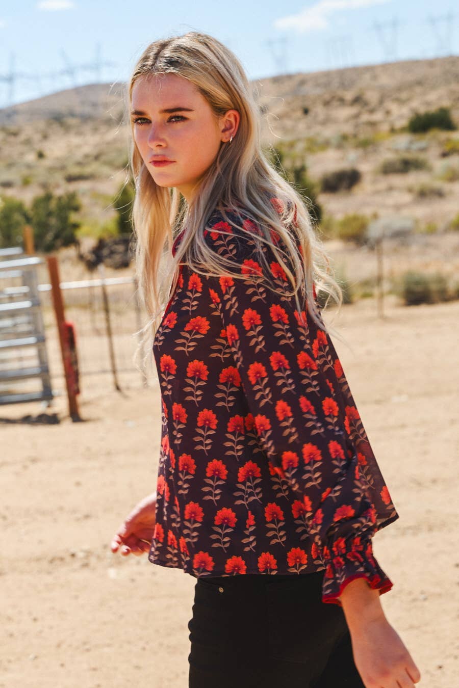 Floral Jacquard Blouse