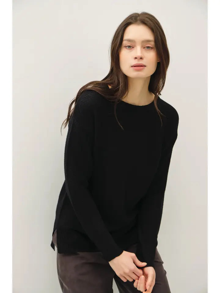 Basic Round Neck Boyfriend Sweater