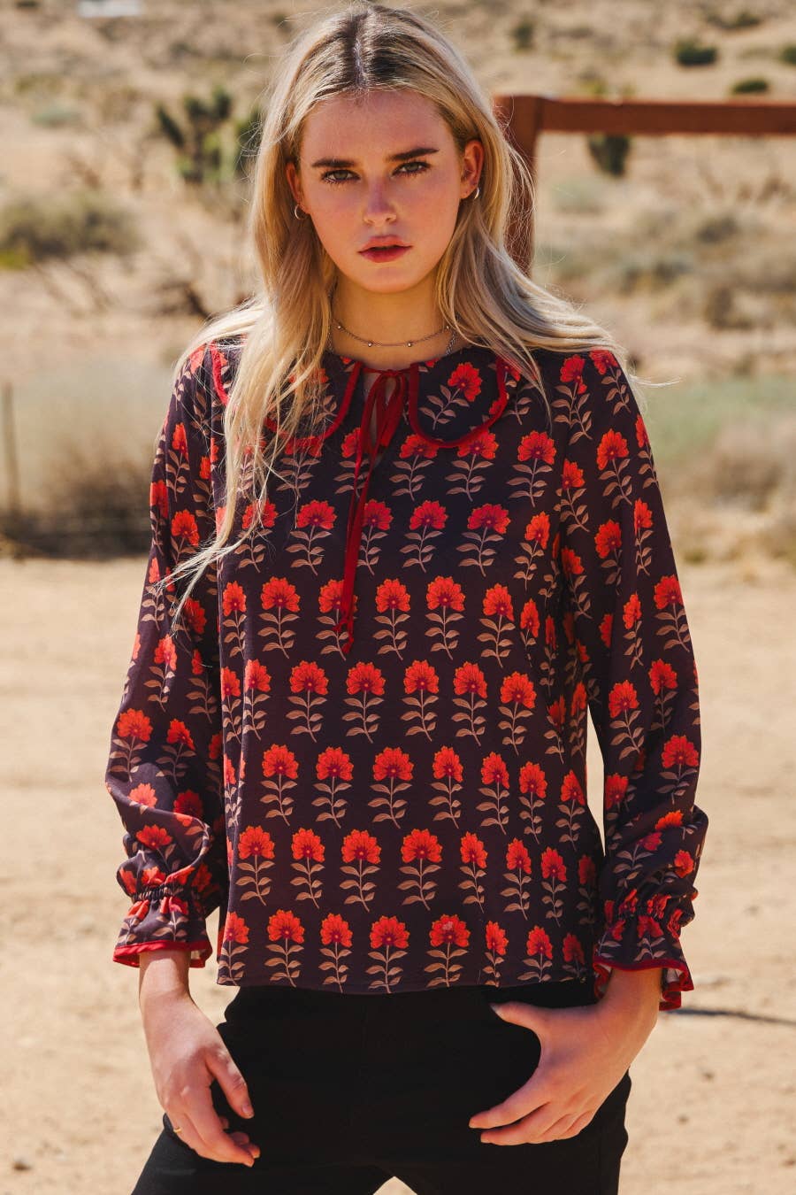 Floral Jacquard Blouse