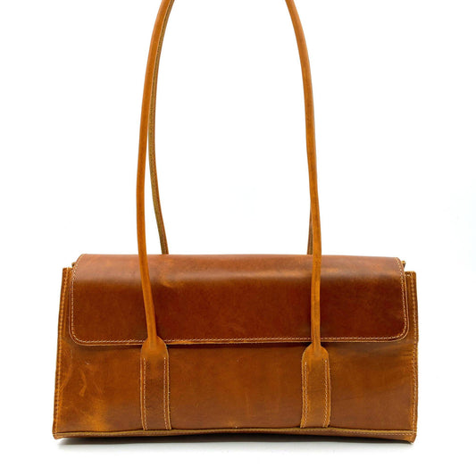 East-West Shoulder Bag in Cognac