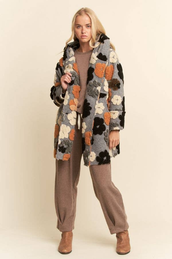 Chunky Flower Embroidered Coat