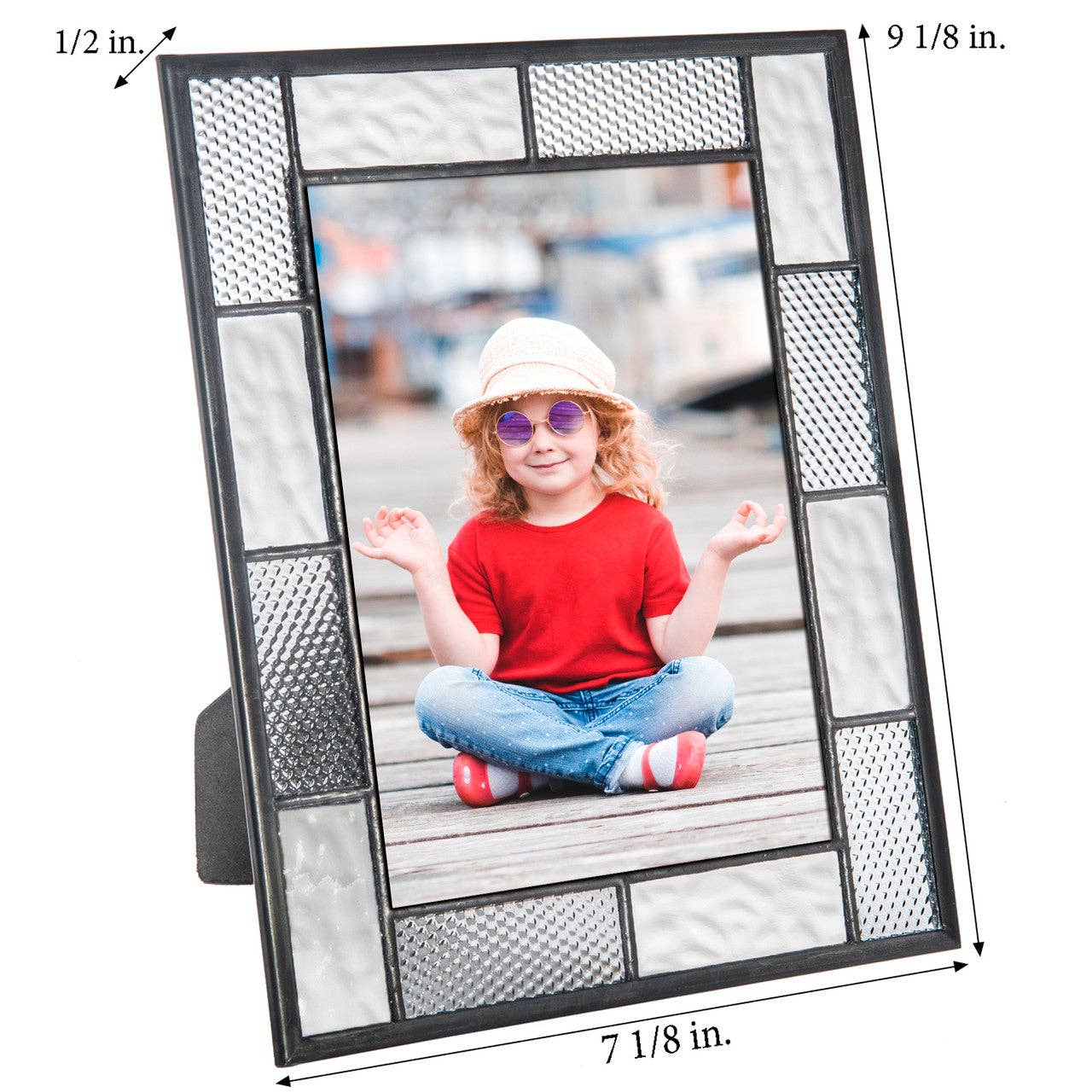 Grey and Clear Stained Glass Picture Frames