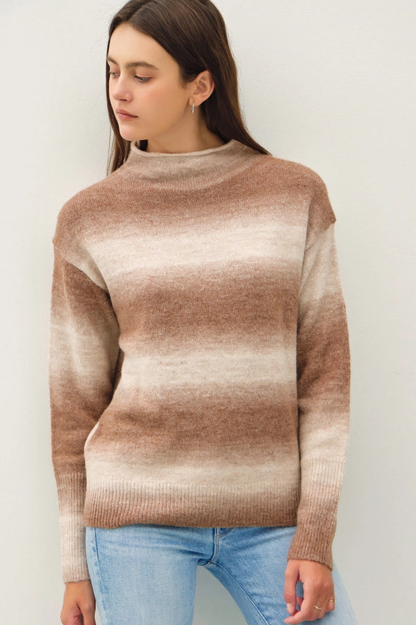 Tonal Gradient Wool Blend Sweater